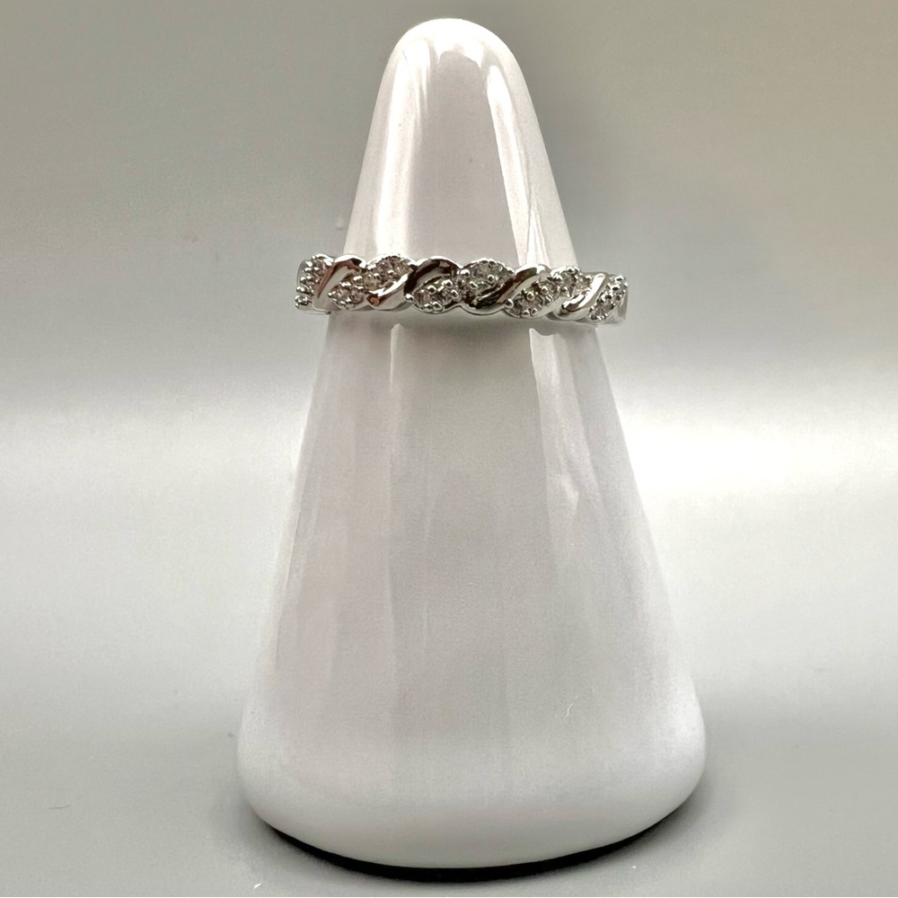 Twist Pattern Ring, Silver Tone